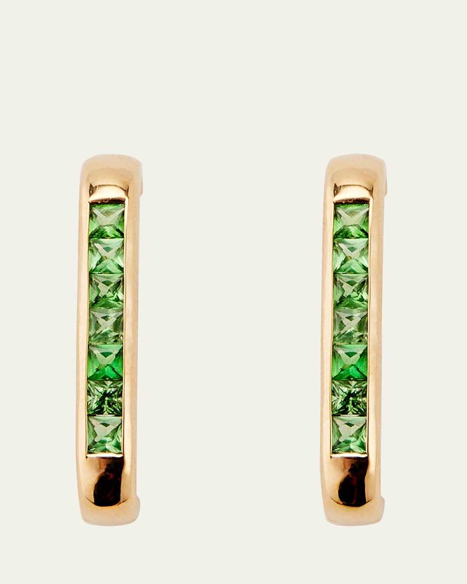 14k Gold Barre Tsavorite Earlobe Wrap Earrings