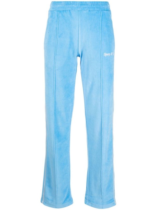 towelling-finish logo-embroidered track pants