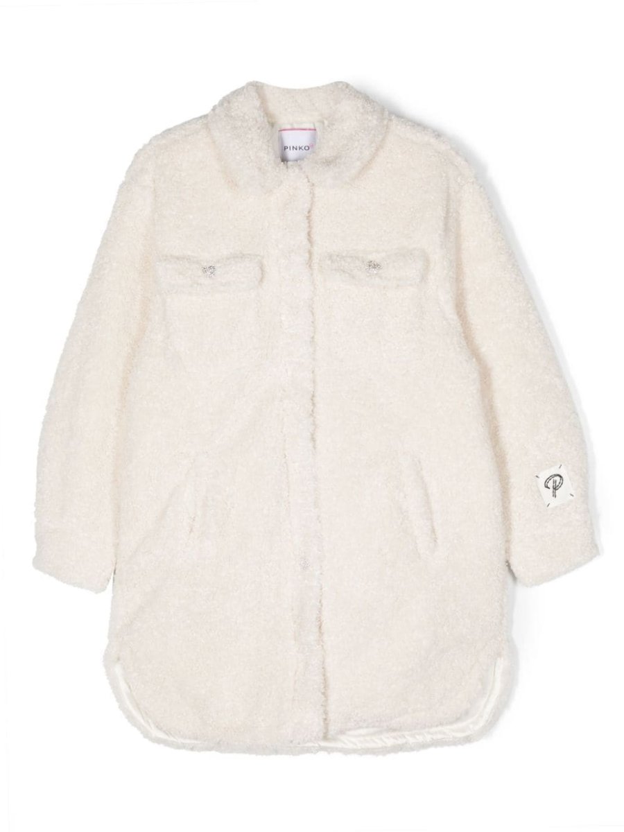faux-fur four-pocket coat