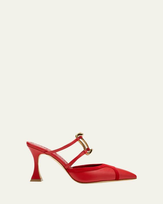 Tituta Leather Ornament Mule Pumps