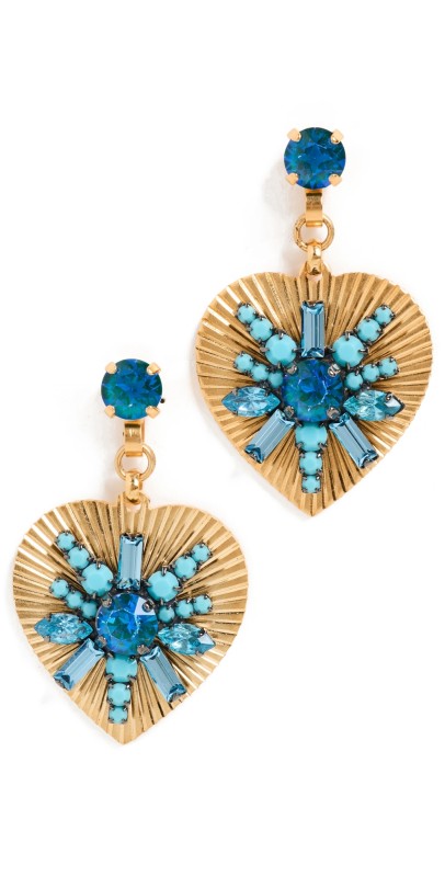 Elizabeth Cole Amorette Earrings Gold & Turquoise