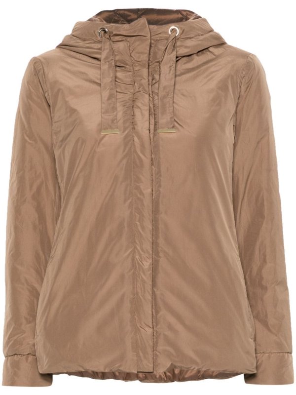 diamond-quilted hooded jacket