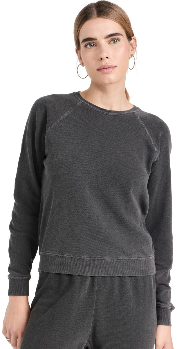 THE GREAT. The Shrunken Sweatshirt Washed Black