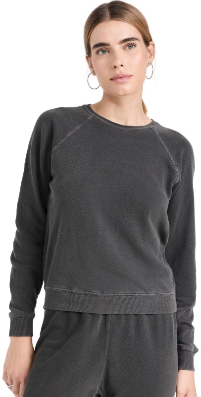 THE GREAT. The Shrunken Sweatshirt Washed Black