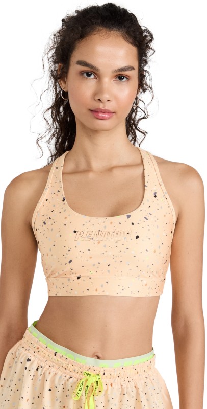 P. E NATION Direction Sports Bra Rock Print