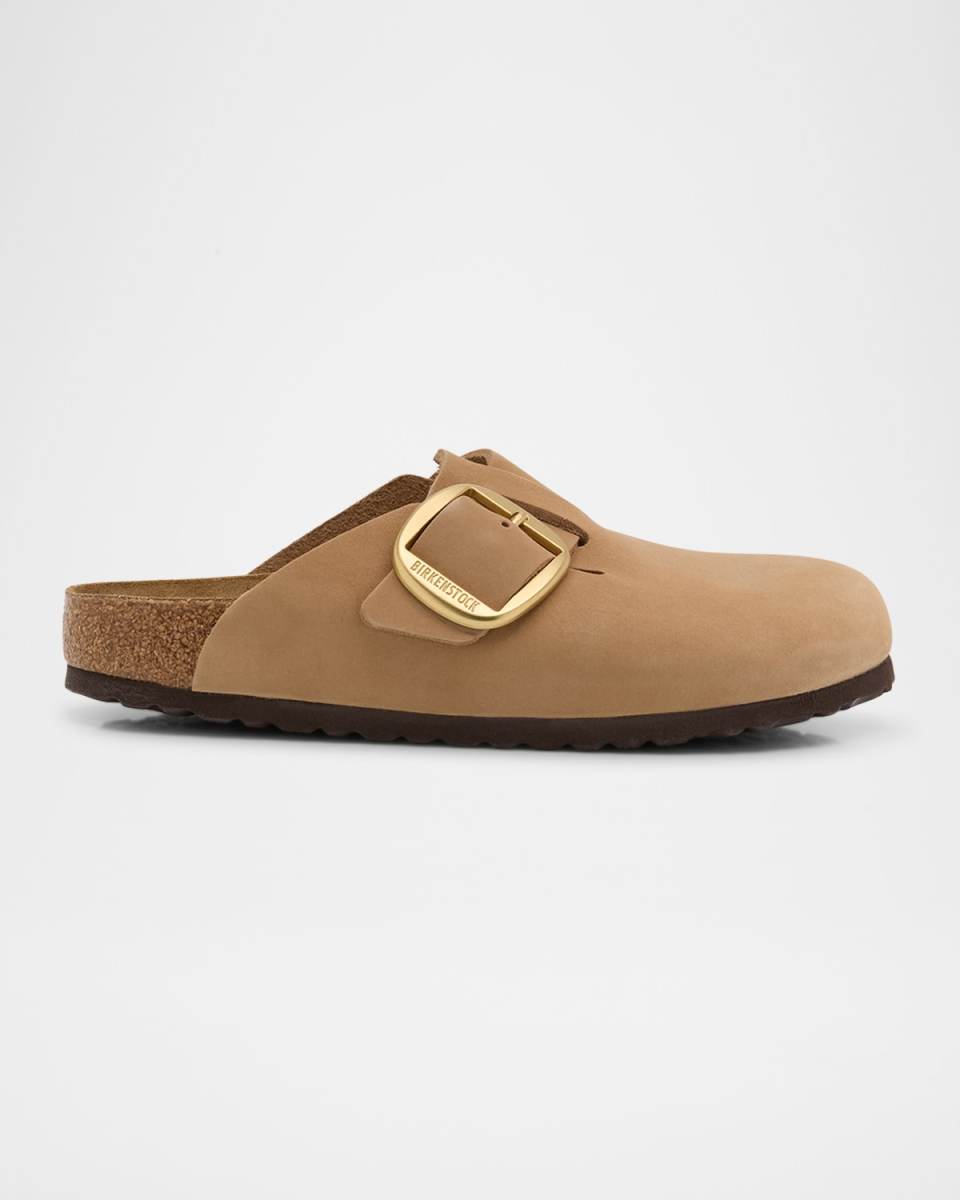 Boston Leather Buckle Clogs
