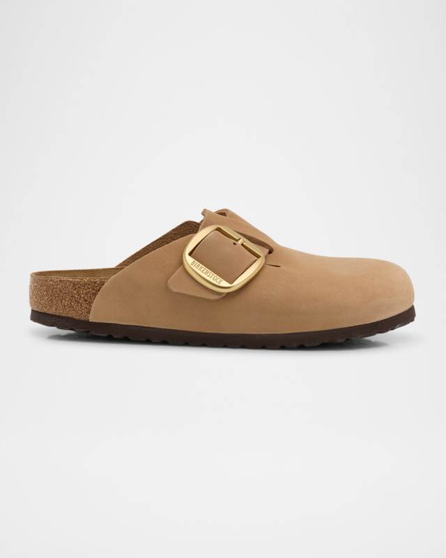 Boston Leather Buckle Clogs