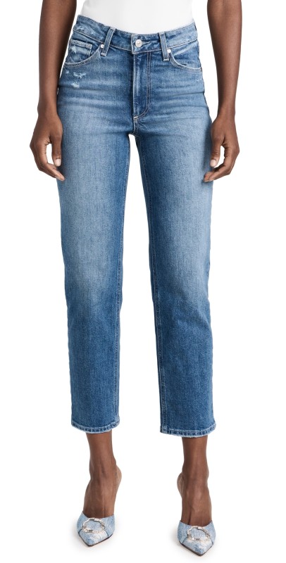 PAIGE Sarah Straight Ankle Jeans - Art Piece Distressed Art Piece Distressed