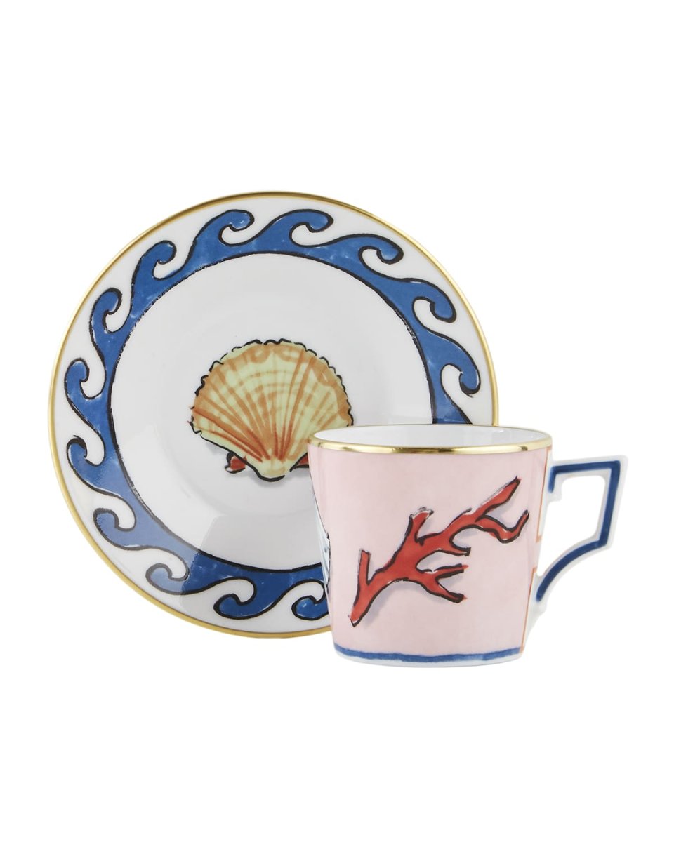 Il Viaggio di Nettuno Coffee Cups and Saucers, Set of 2