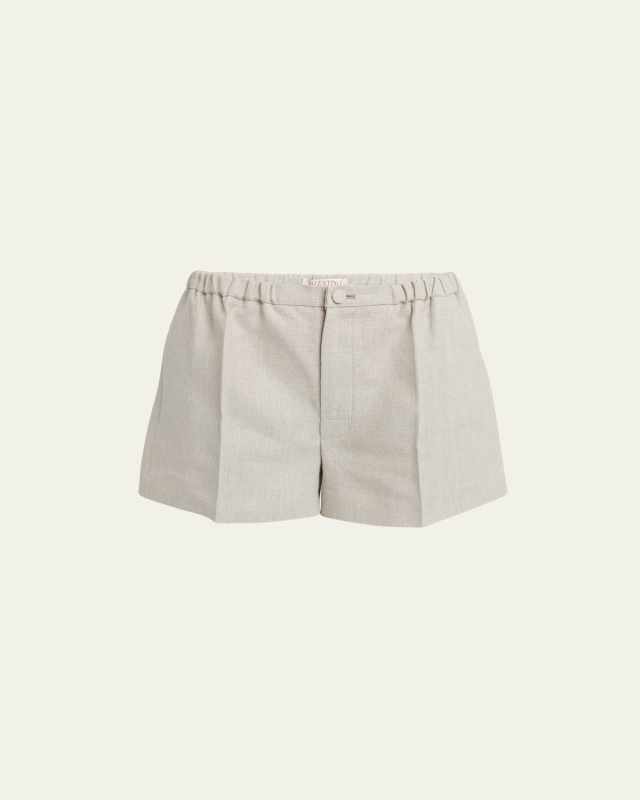 Linen Shorts with Button Detail