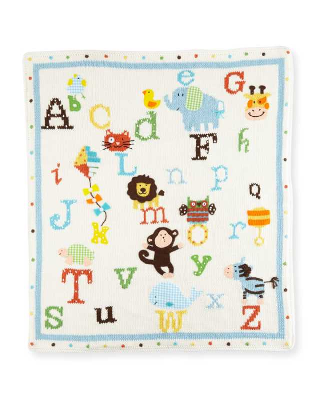Alphabet Soup Knit Blanket
