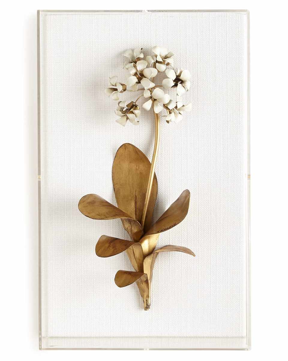 Original Gilded Primula Study on Linen