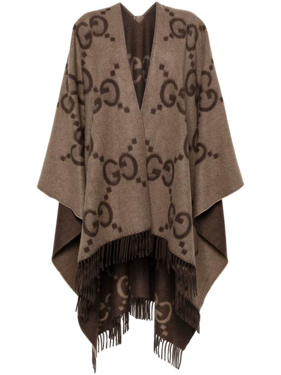 Jumbo GG-jacquard cashmere cape