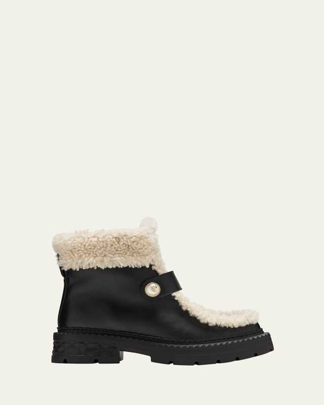 Shea Leather Shearling Ankle Boots
