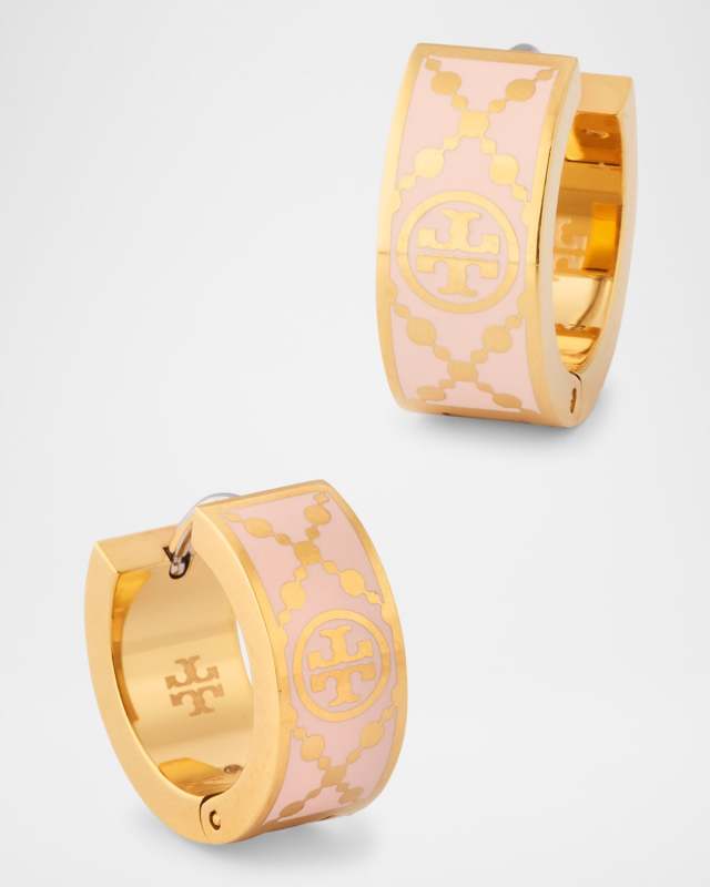 Small T Monogram Hoop Earrings