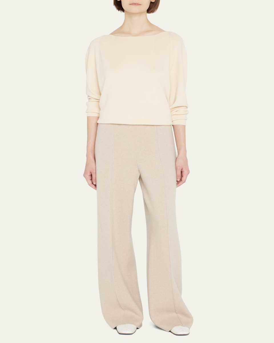 Cashmere Double-Knit Pull-On Pants
