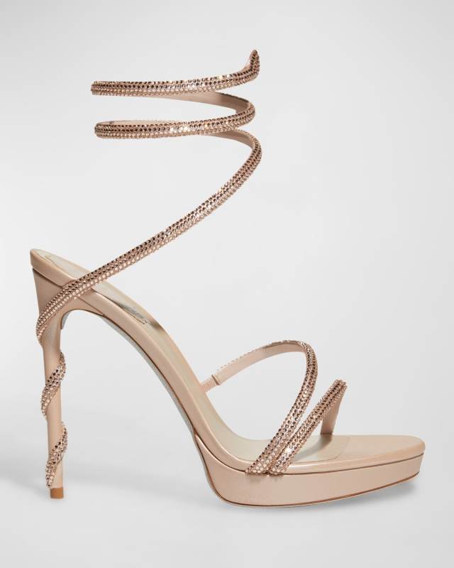 Snake-Wrap Strass Stilleto Sandals