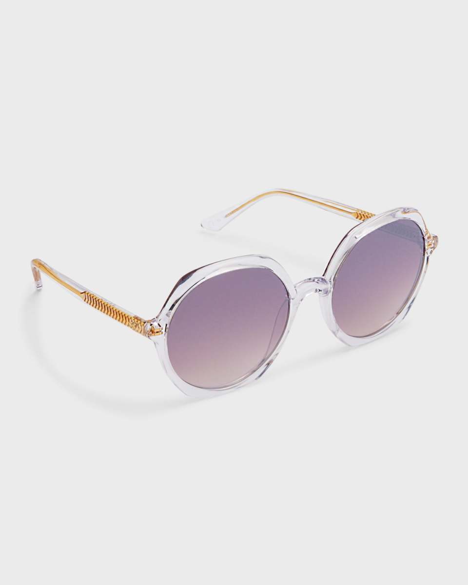 Sophia Round Clear Acetate Sunglasses