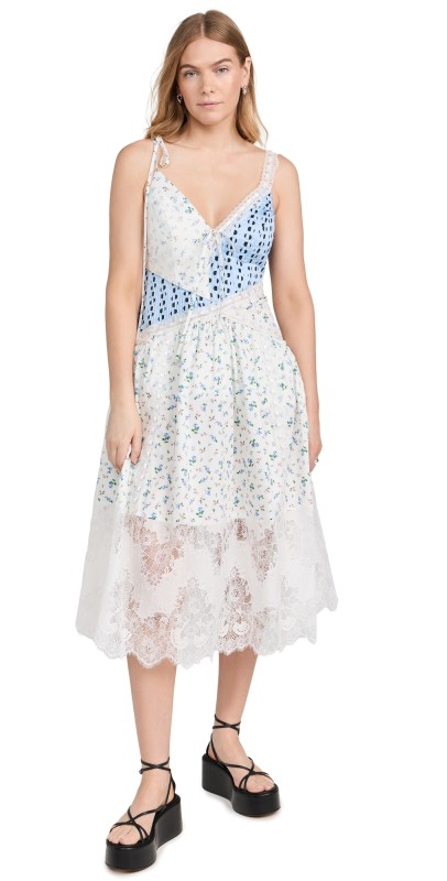 For Love & Lemons Colby Midi Dress Cream