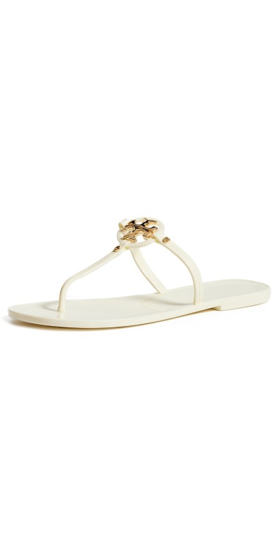 Tory Burch Mini Miller Flip Flops Ivory