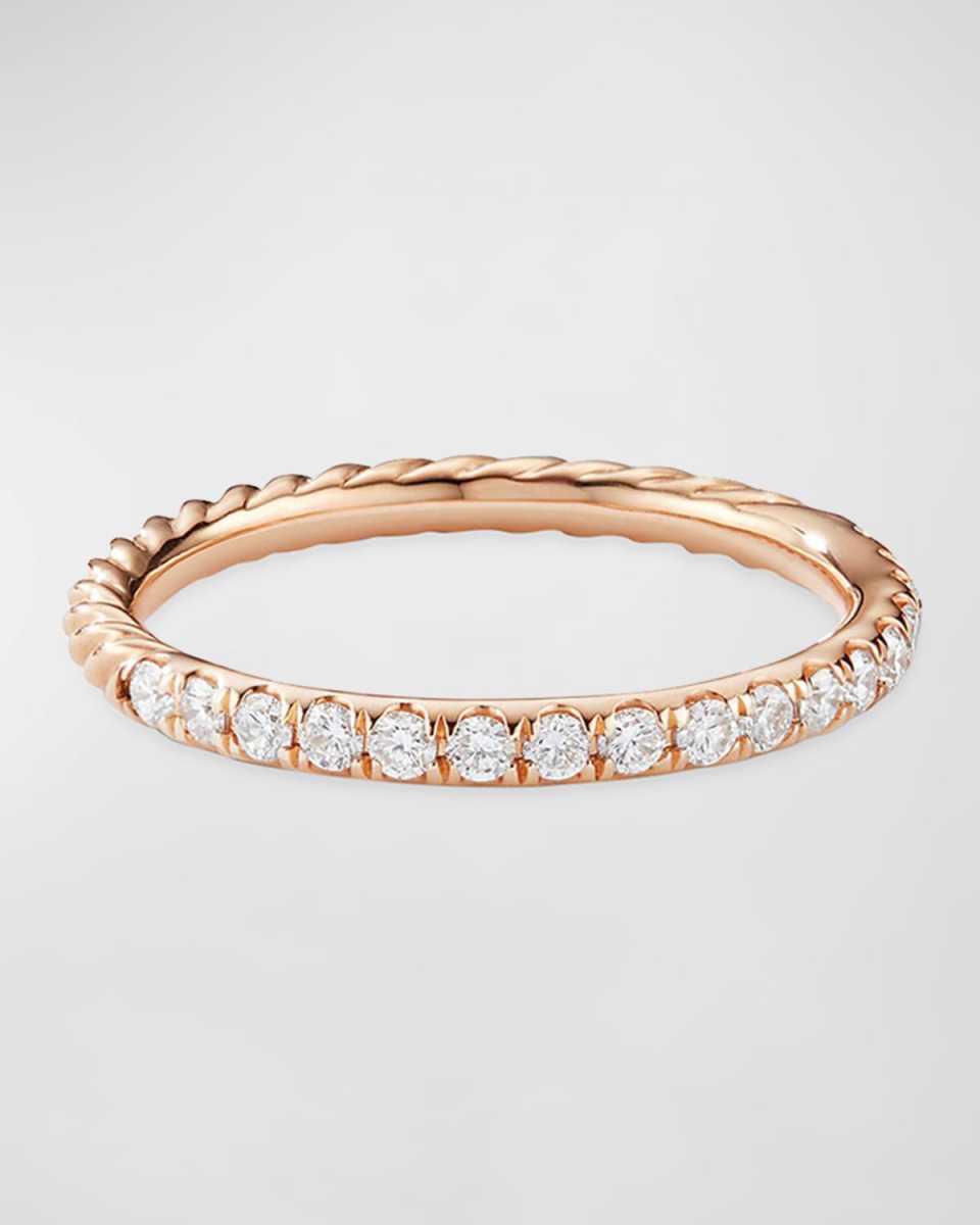 Cable Collectibles Pave Diamond Band Ring in 18K Rose Gold