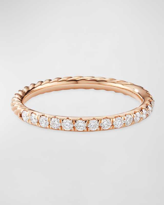 Cable Collectibles Pave Diamond Band Ring in 18K Rose Gold