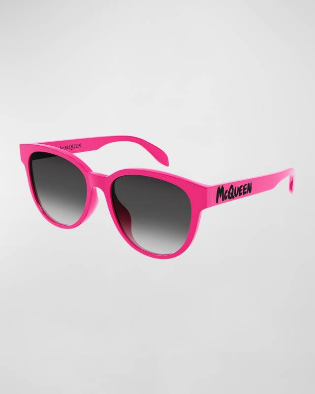 Gradient Logo Round Acetate Sunglasses