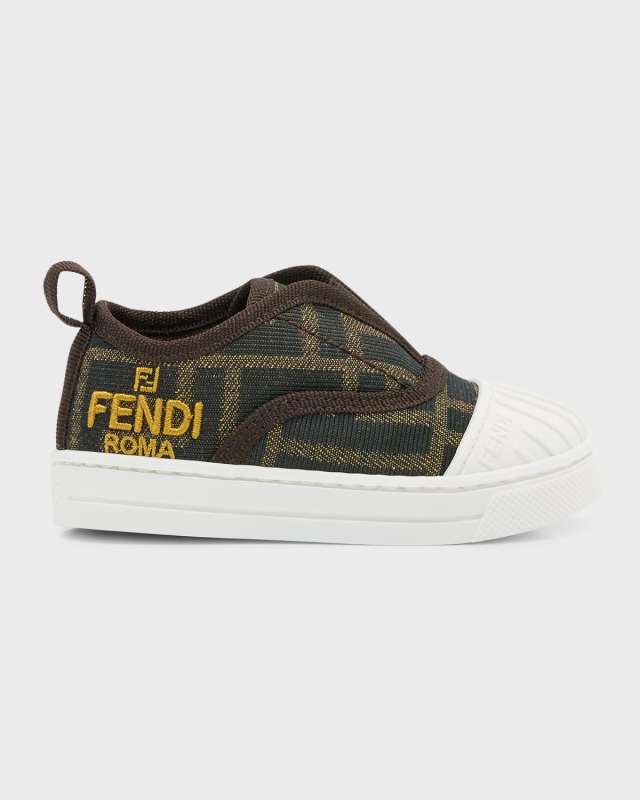 Kid's Baby FF Allover Logo Slip-On Sneakers