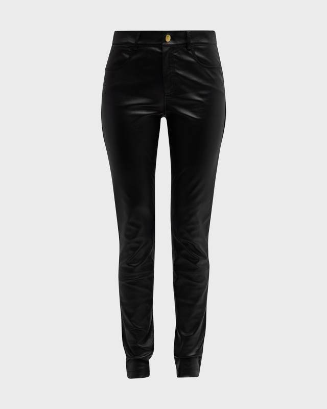 Mercer Mid-Rise Leather Skinny Jeans