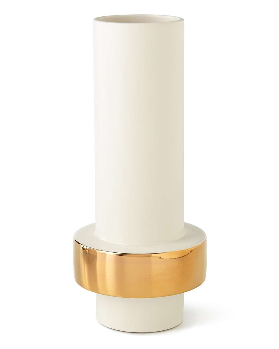 Low Golden Ring Vase