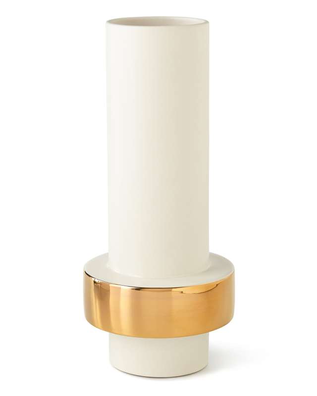 Low Golden Ring Vase