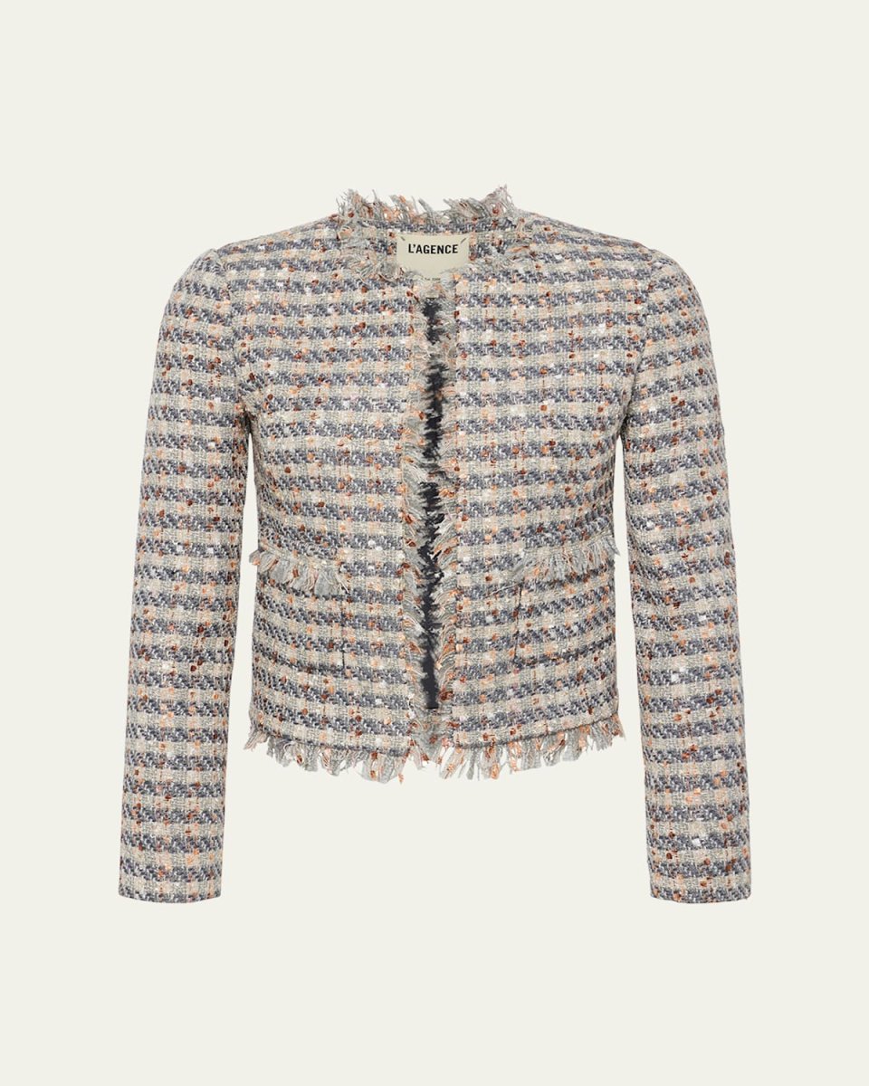 Angelina Plaid Tweed Jacket