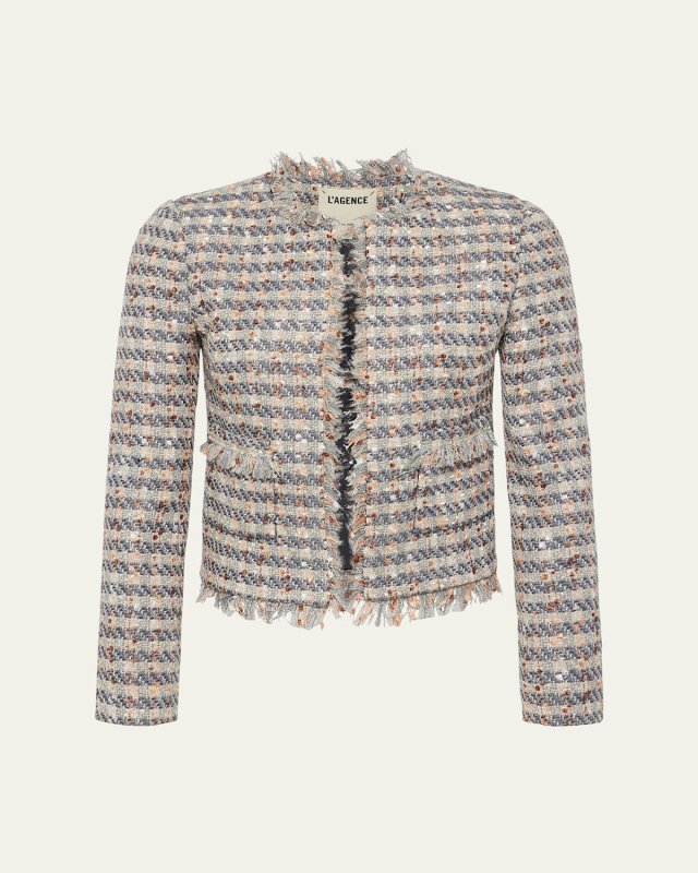 Angelina Plaid Tweed Jacket