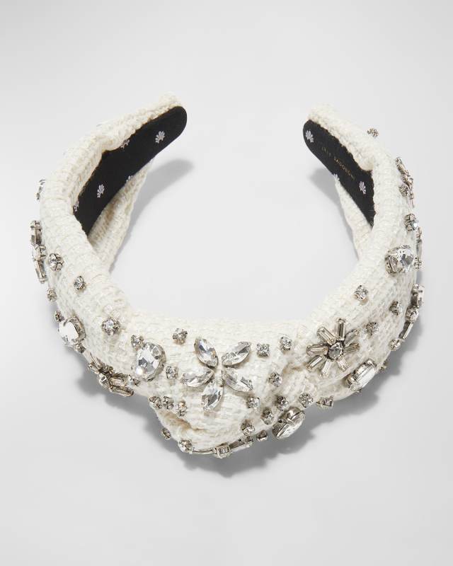 Embellished Tweed Knotted Headband