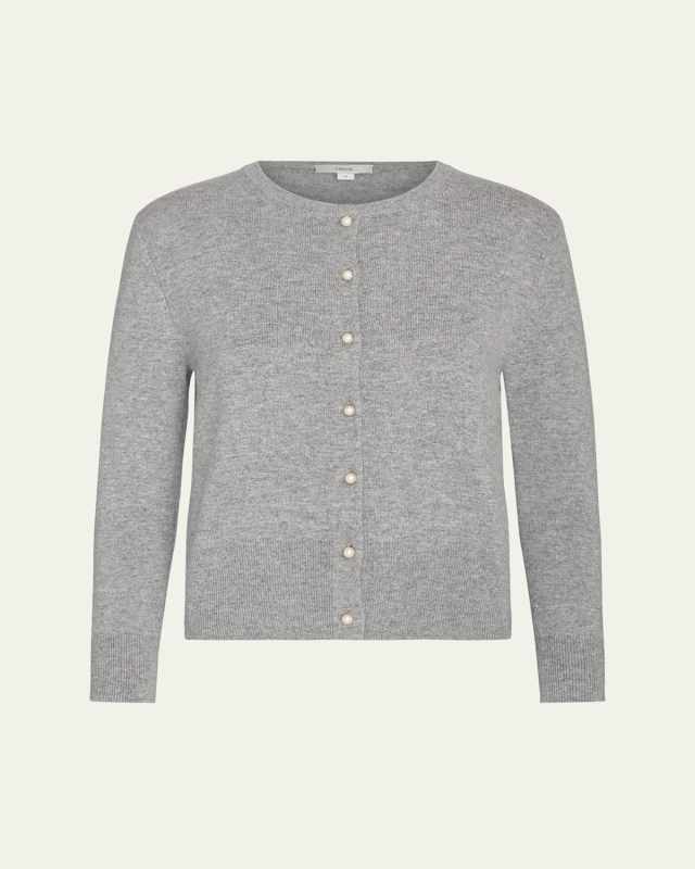 Wool and Cashmere Pearly Button Cardigan