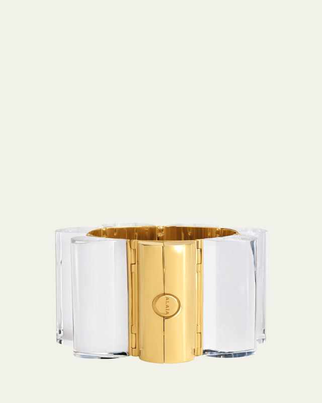 Lucite Stacking Tube Cuff Bracelet