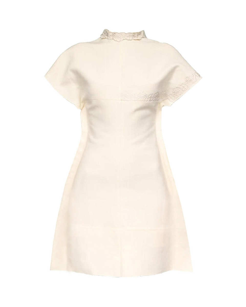 Cap Sleeve Embroidered Mini Dress