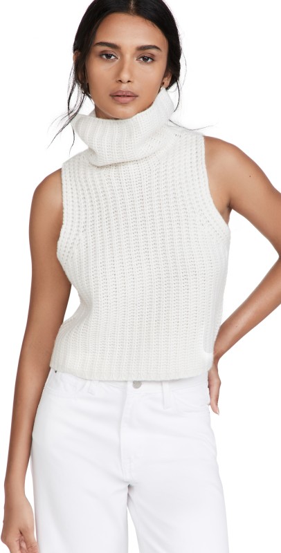 Sablyn Saige Sleeveless Cashmere Sweater Gardenia
