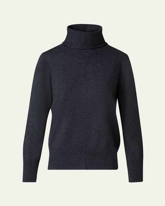 Cashmere Wide Turtleneck Knit Sweater