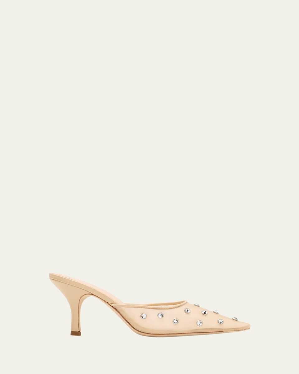 Paloma Crystal Mesh Mule Pumps