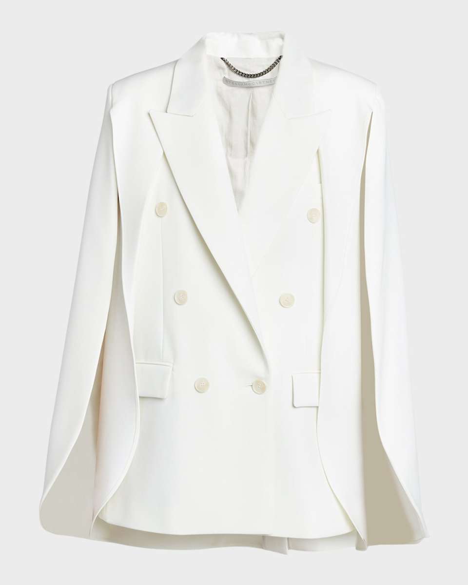 Double-Breasted Tailored Cape Jacket