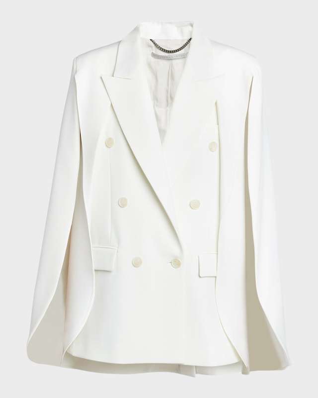 Double-Breasted Tailored Cape Jacket