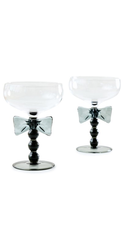 Maison Balzac 2 Black Bow Coupes Black/White/Clear