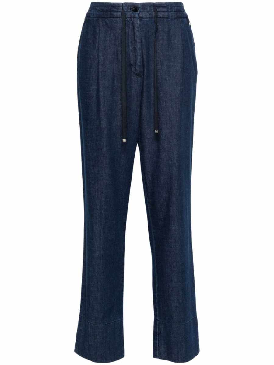 high-rise tapered jeans