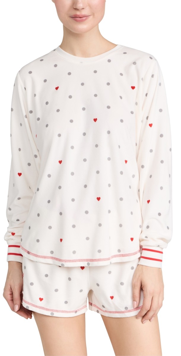 PJ Salvage Forever Festive Long Sleeve Top Ivory