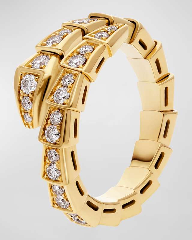 18K Gold Diamond Serpenti Viper Ring