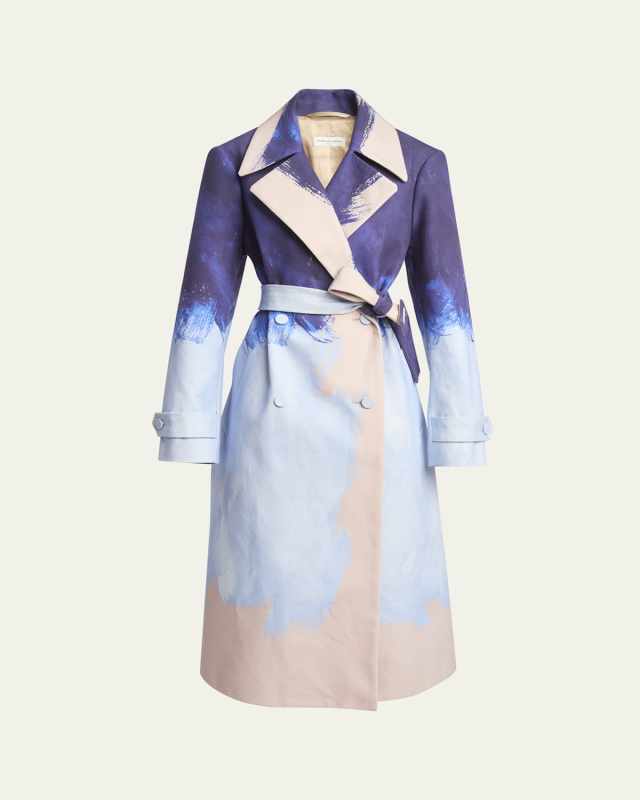 Ronald Paint Stroke Belted Trench Coat