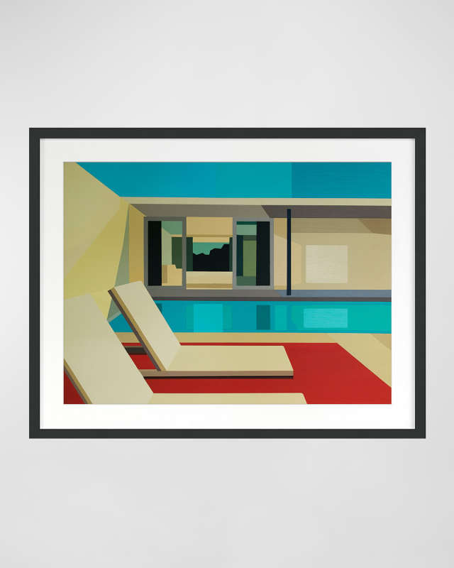 "Poolside Living" Print by Andy Burgess, Framed Under Plexiglass