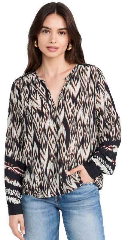 Velvet Abrielle Blouse Black/Ecru