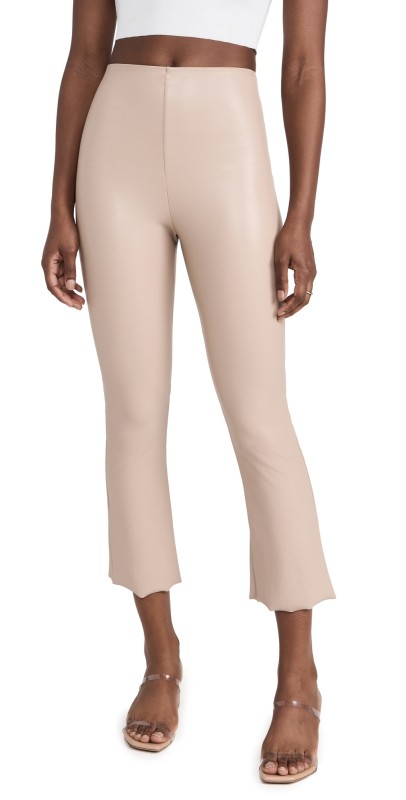 Commando Faux Leather Cropped Flare Pants Sand